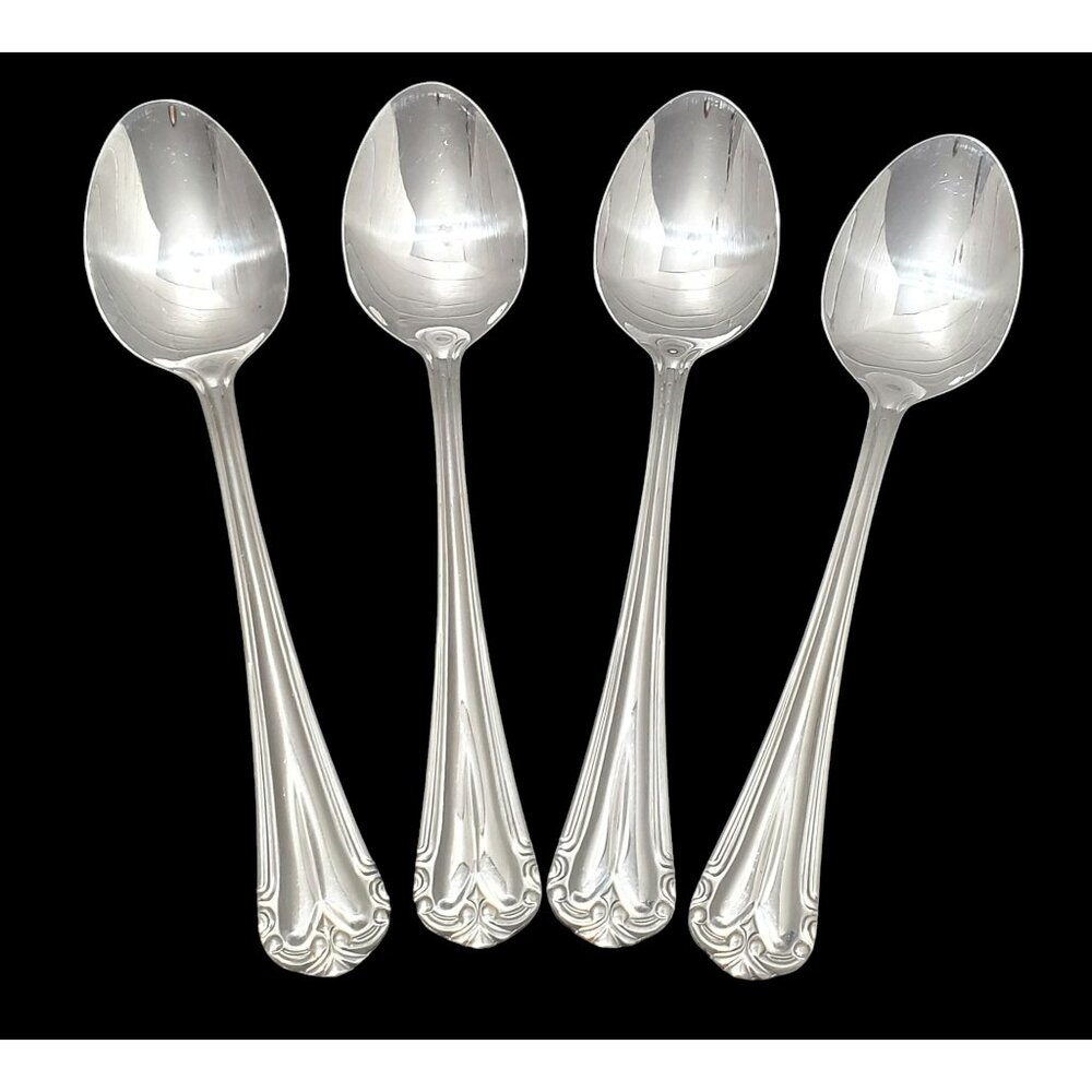 Hampton Silversmiths Katrinka 4 Oval Soup Spoons Stainless Replacement Place 215